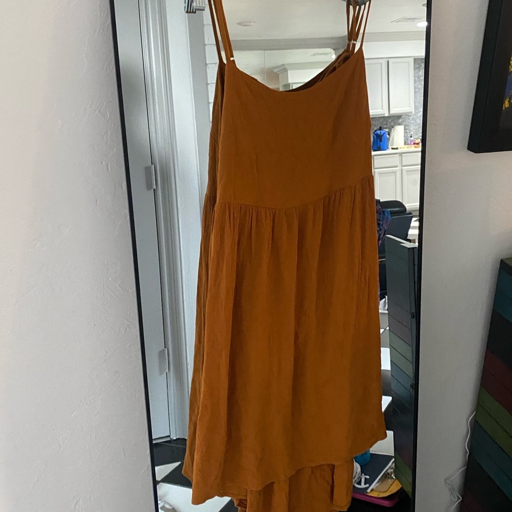 Orange linen dress size large